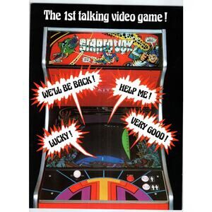 1980 Stratovox Arcade Game Flyer Taito 1st Talking Video Game Ephemera